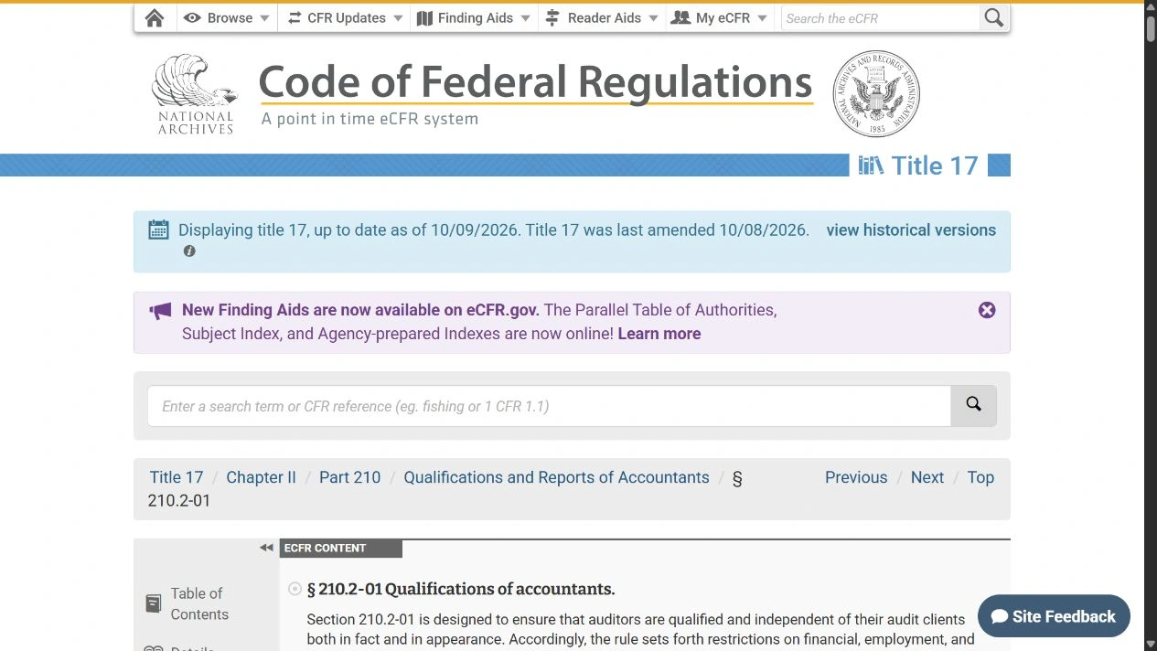 17 CFR §210.2-01:来源身份