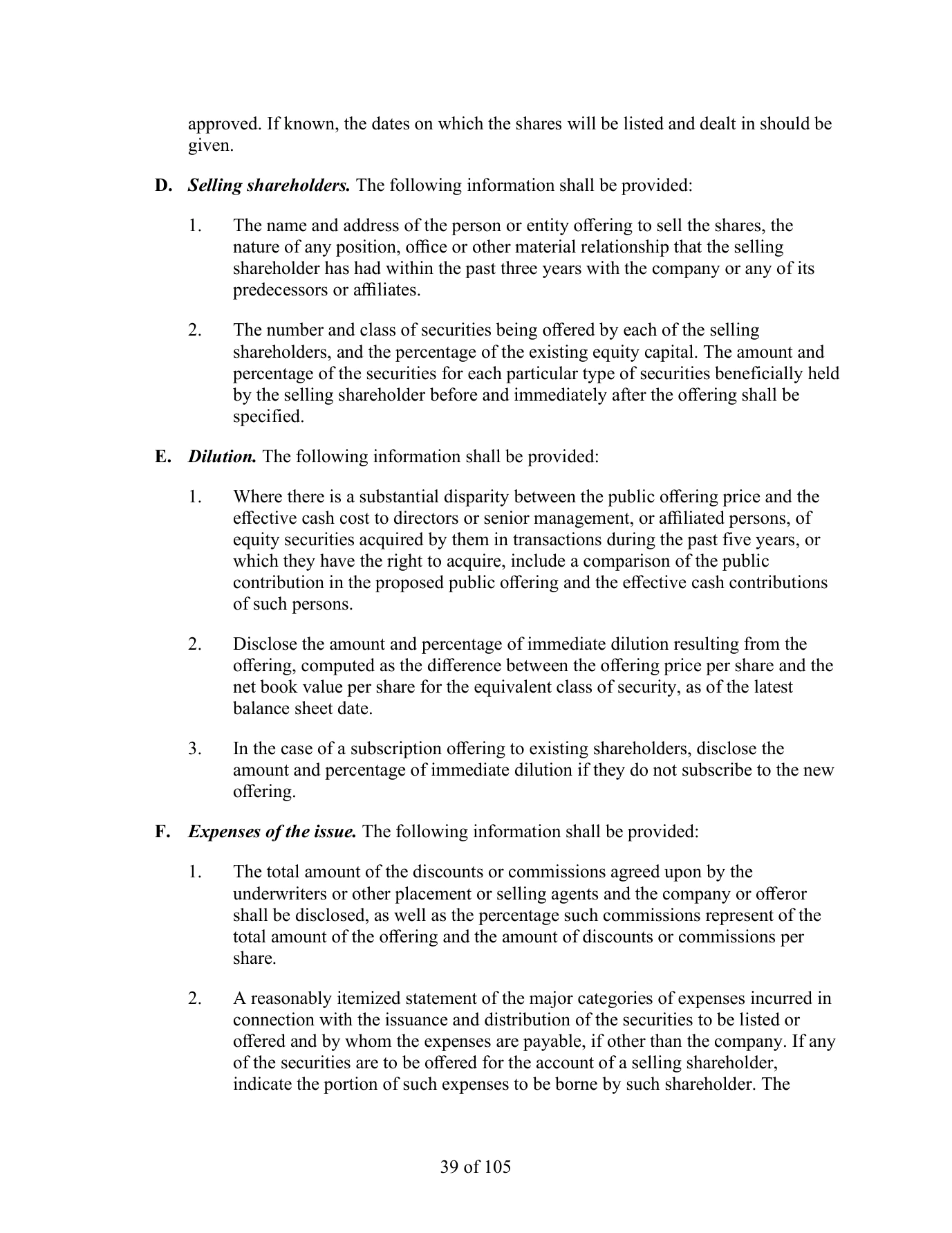 Form 20-F 第 39 页:发行费用分类披露
