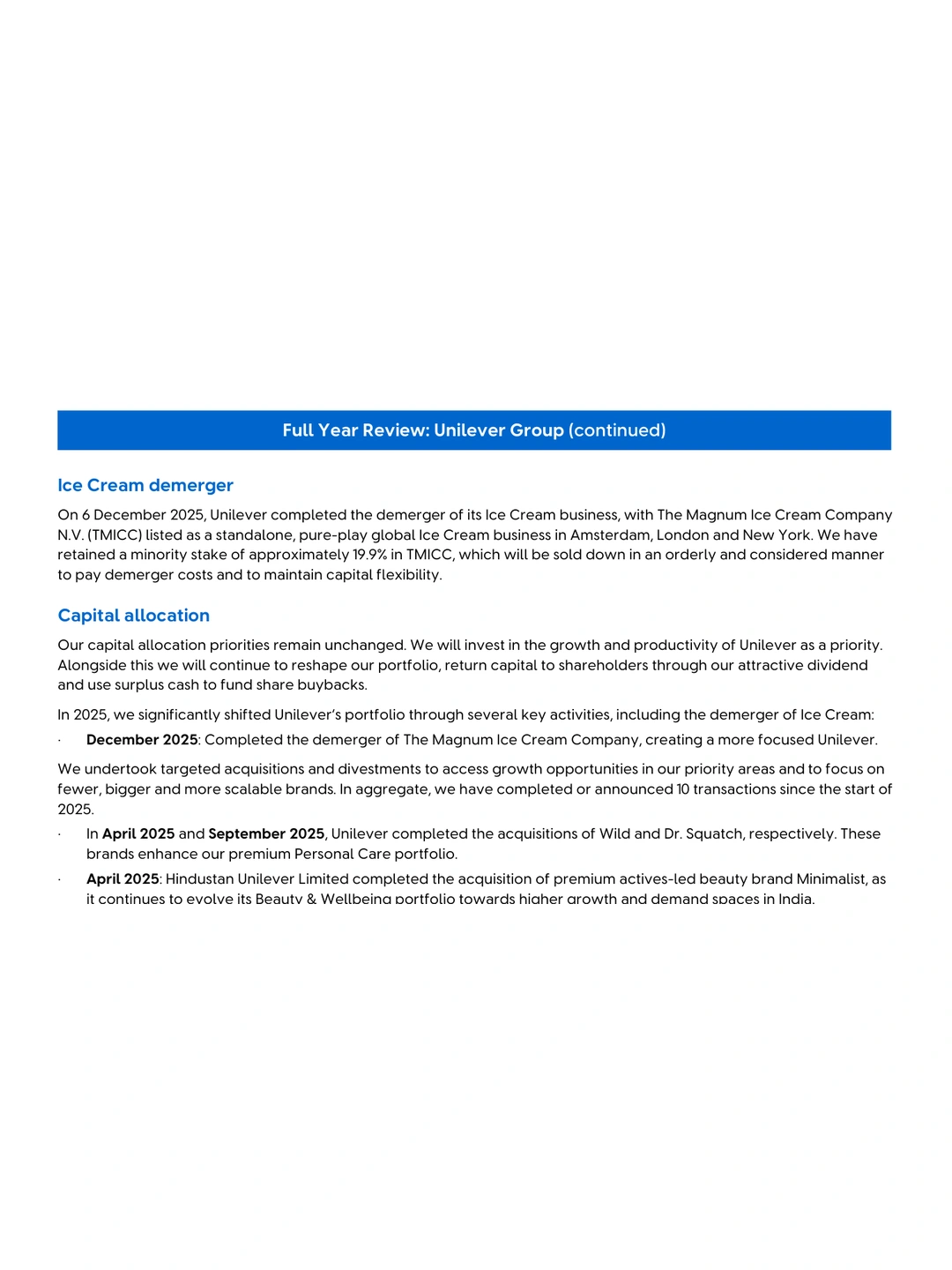 Unilever 2025 Full Year Results identity P01