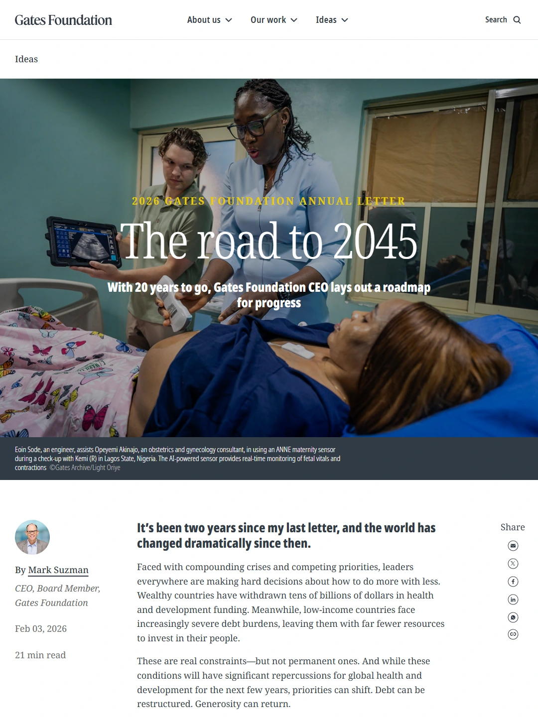 The 2026 Gates Foundation Annual Letter: Reaching 2045 identity P01