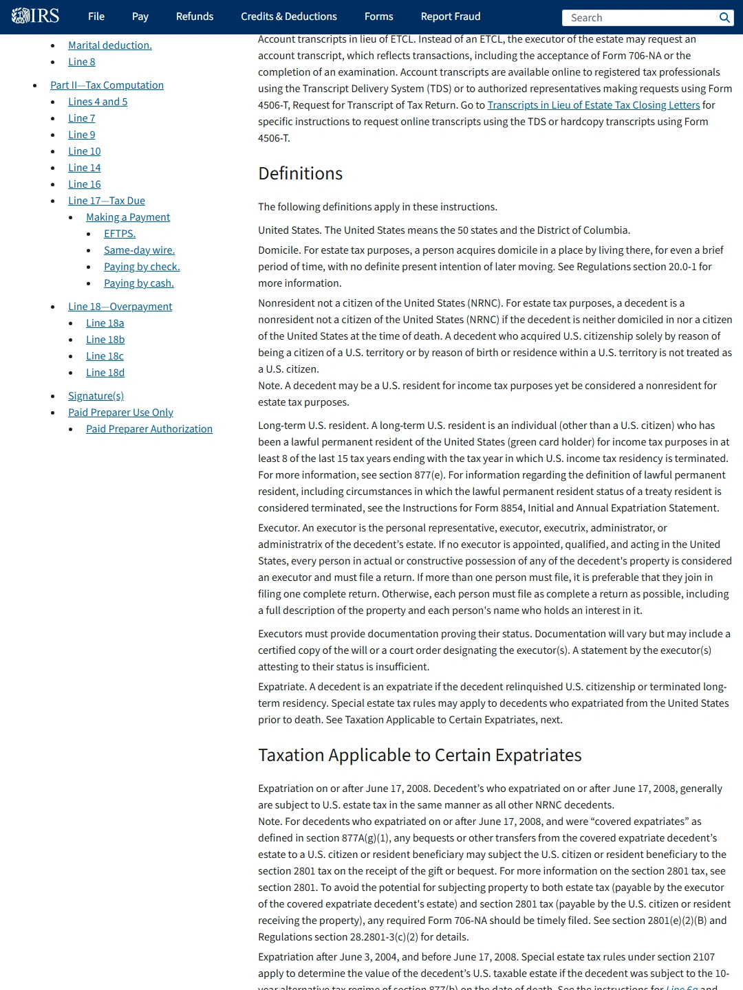 IRS:Instructions for Form 706-NA (09/2025)