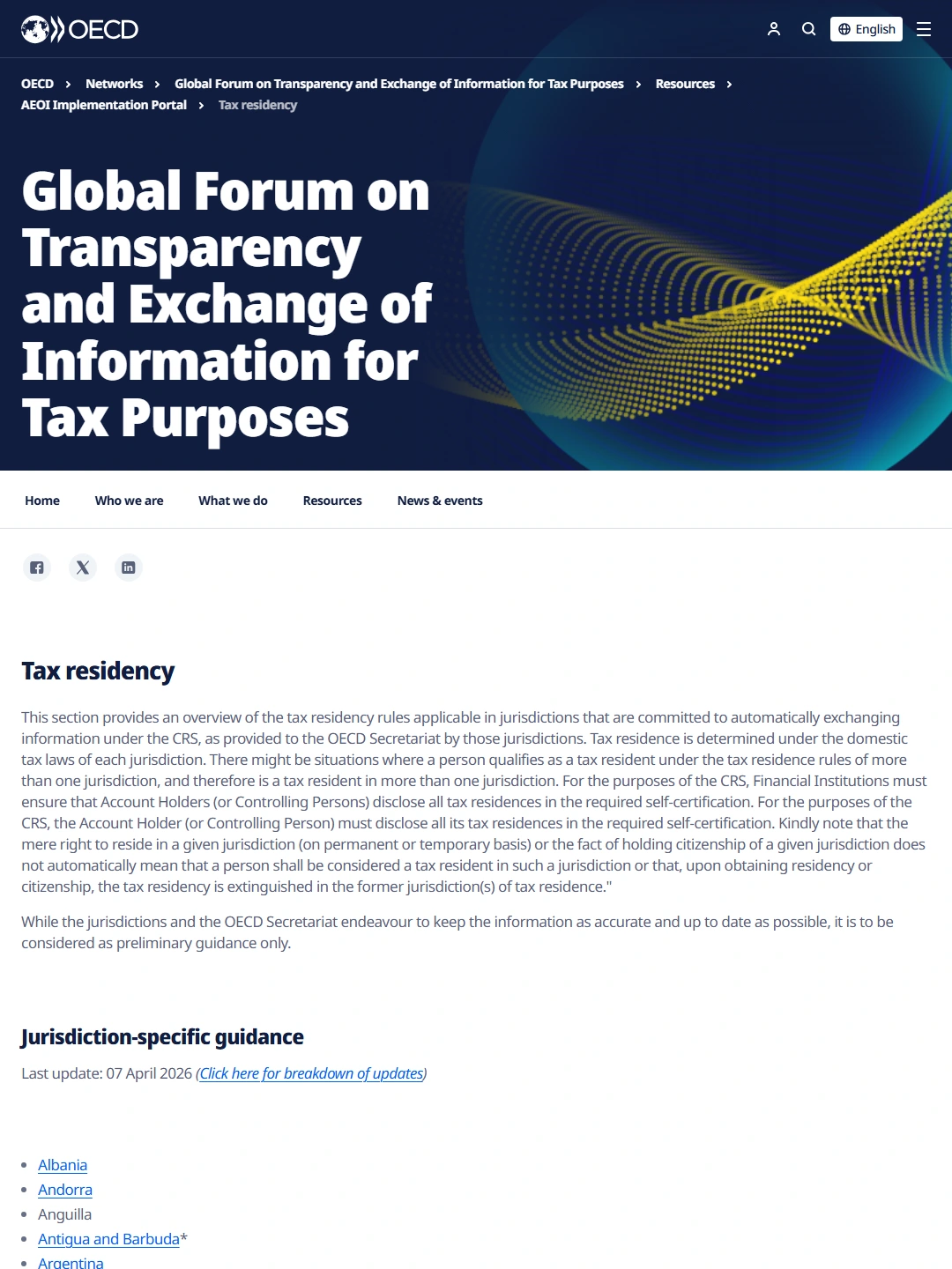 OECD:Tax residency