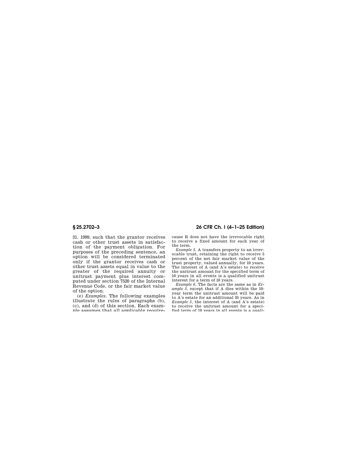 26 CFR 25.2702-3 — Qualified interests (2025 edition) identity P03