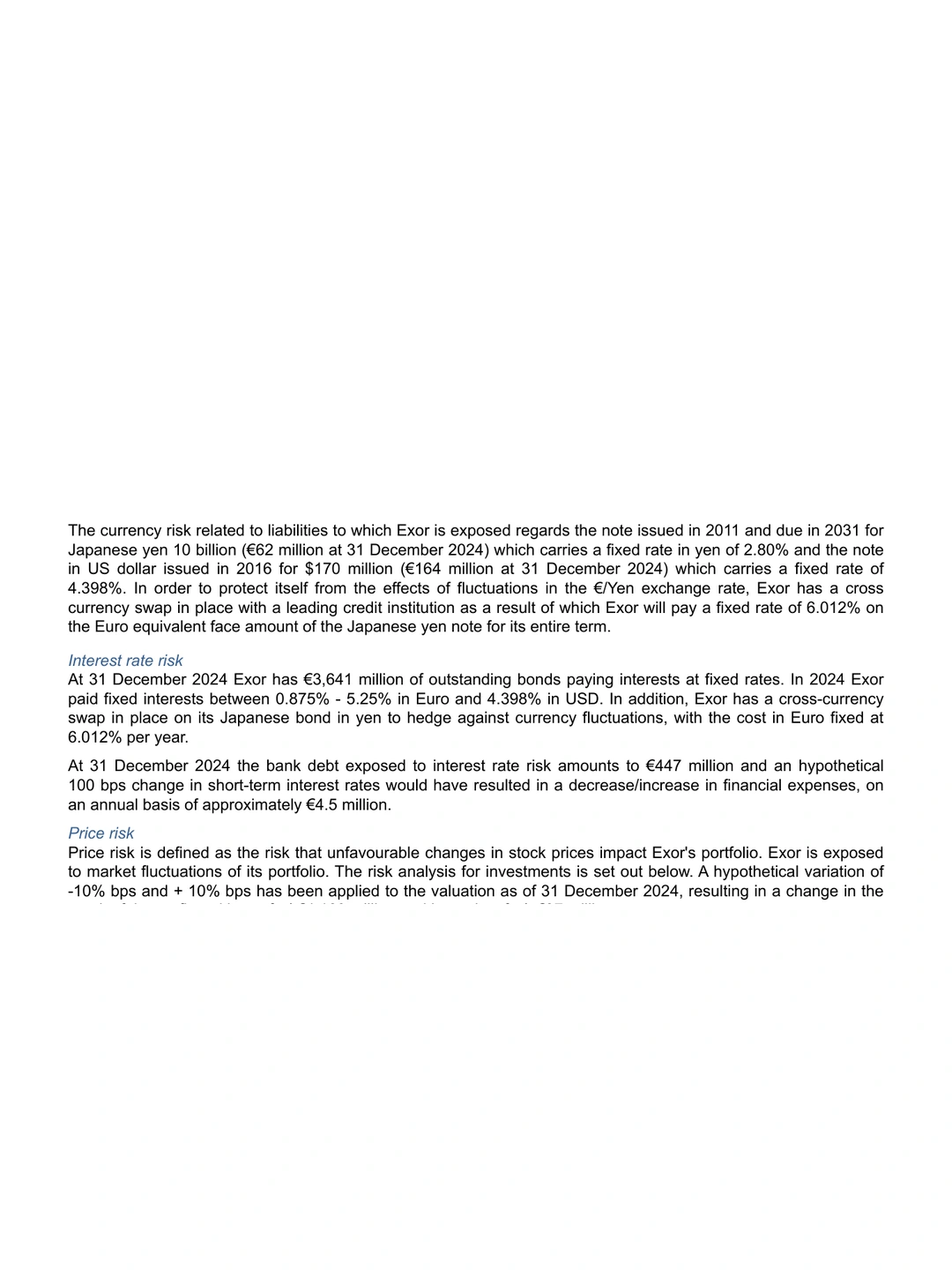 Exor 2024 Annual Report issued March 2025 identity P01