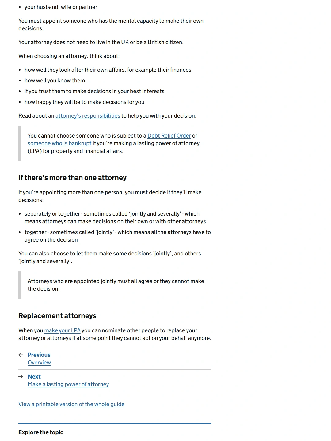 GOV.UK:Choose your attorney