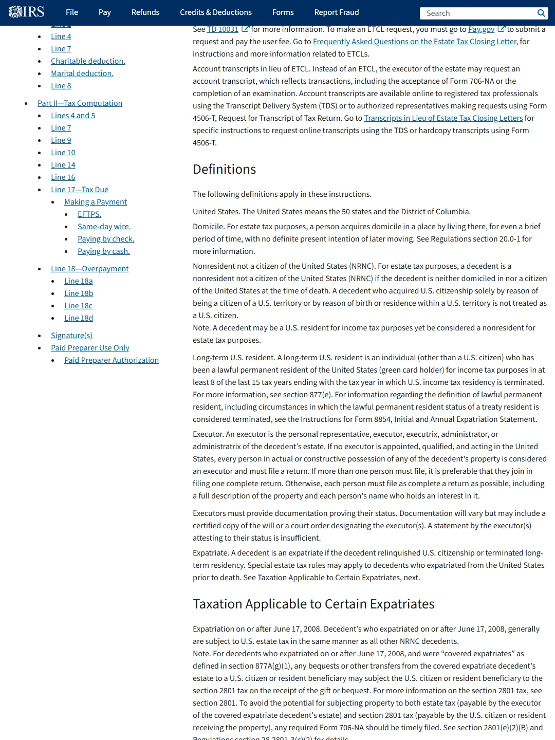 IRS:Instructions for Form 706-NA (09/2025)
