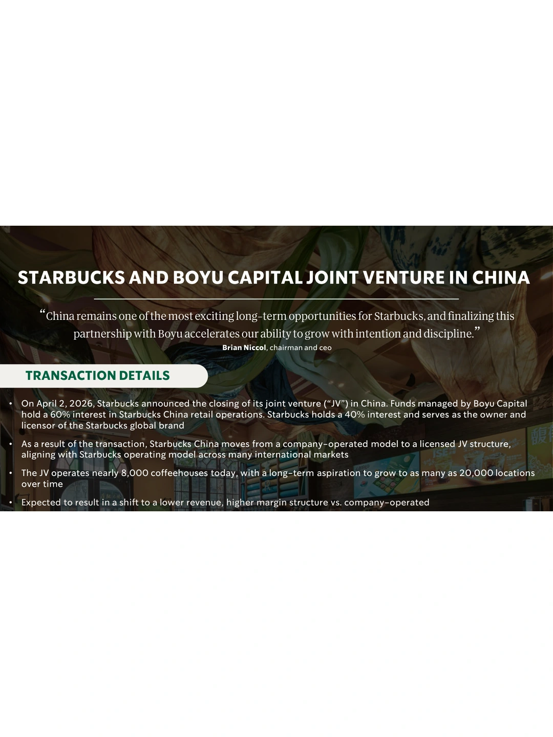 Starbucks China Joint Venture Information identity P01
